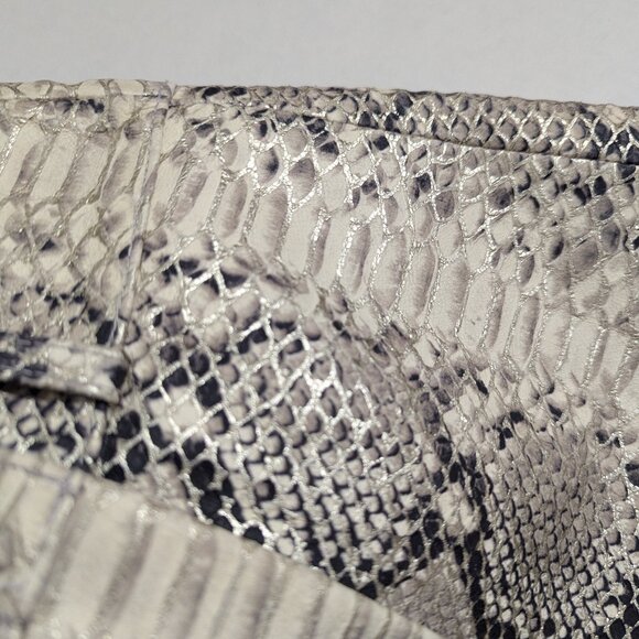 NWOT Olivia Palermo x BR Snake-Effect Italian Leather Button-Wrap Skirt - Picture 14 of 16